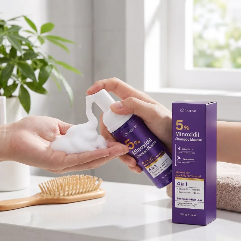 Sampon Spuma 4in1 cu 5% Minoxidil si Biotina, pentru Cresterea Parului si Hidratare Intensa, Kormesic ,60ml [9]