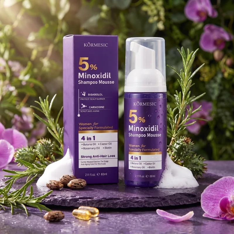 Sampon Spuma 4in1 cu 5% Minoxidil si Biotina, pentru Cresterea Parului si Hidratare Intensa, Kormesic ,60ml [7]