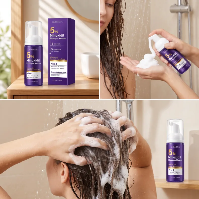 Sampon Spuma 4in1 cu 5% Minoxidil si Biotina, pentru Cresterea Parului si Hidratare Intensa, Kormesic ,60ml [6]