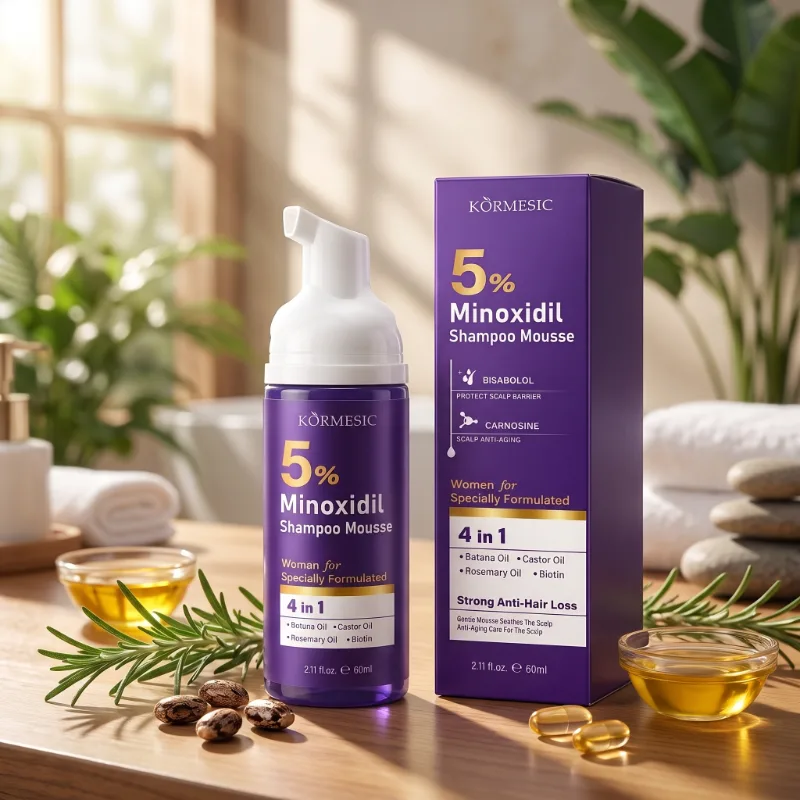 Sampon Spuma 4in1 cu 5% Minoxidil si Biotina, pentru Cresterea Parului si Hidratare Intensa, Kormesic ,60ml [8]