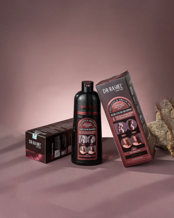 Sampon Nuantator Roșcat Inchis, cu Ulei de Argan si Colagen, Fara Amoniac, Dr. Rashel [4]