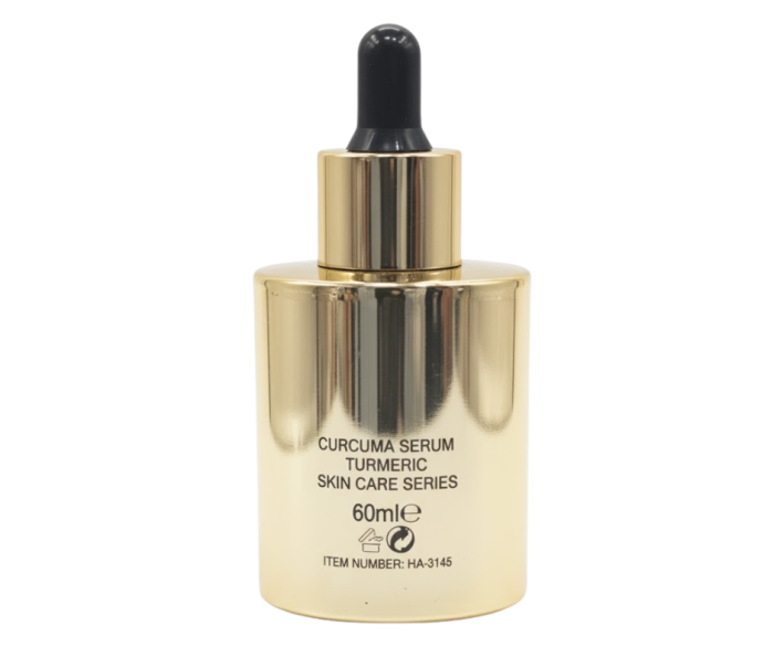 Ser Turmeric Curcuma Serum 60ml cu Vitamina C, Acid Hialuronic, Pro-Retinol si Colagen – Whitening, Antirid, Pete Pigmentare, flacon auriu cu pipeta [2]