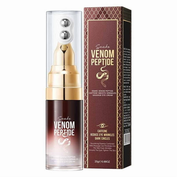 Crema antirid pentru ochi Sadoer Snake Venom Peptide 25g cu Cafeina si roller dublu metalic – reduce cearcane, riduri fine si pungi sub ochi [3]
