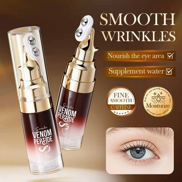 Crema antirid pentru ochi Sadoer Snake Venom Peptide 25g cu Cafeina si roller dublu metalic – reduce cearcane, riduri fine si pungi sub ochi [6]