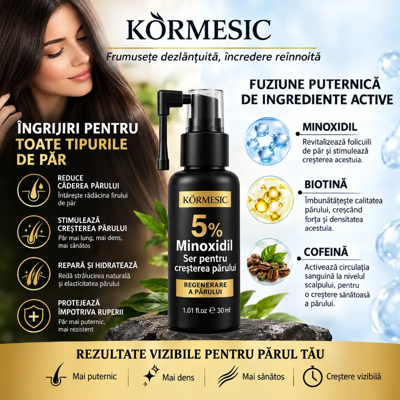 Ser cu Minoxidil si Biotin pentru Cresterea Parului si Curatare Intensa Sadoer 30ml [2]