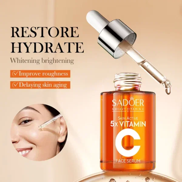 Ser Iluminator și Hidrantant, cu 5x Vitamina C și Niacinamide, Sadoer, 30ml [3]