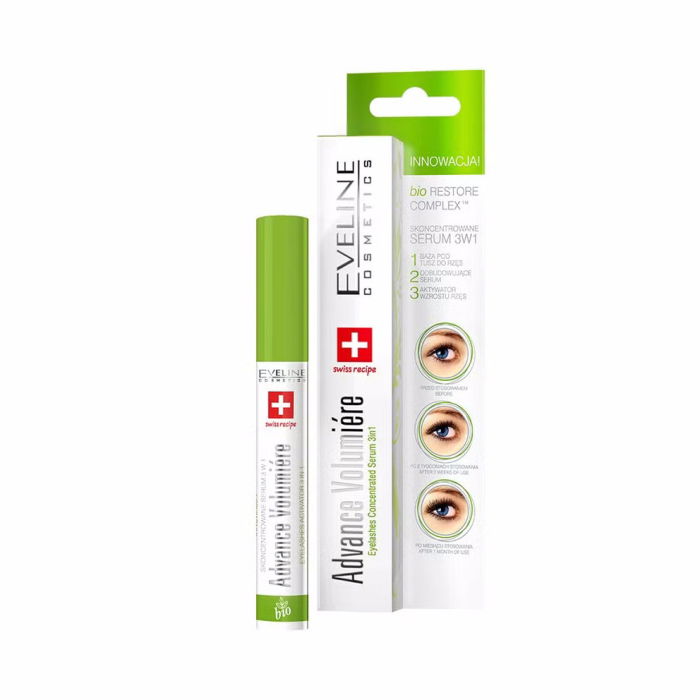 Ser pentru cresterea genelor si baza pentru rimel, 3in1 Advance Volumiere, Eveline Cosmetics, 10ml [1]