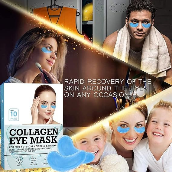 Set 10 perechi patch-uri hidrogel pentru ochi Bupy Collagen Eye Mask – cu Colagen, Glicerina si Proteina de Soia, pentru cearcane, pungi sub ochi si riduri fine [3]