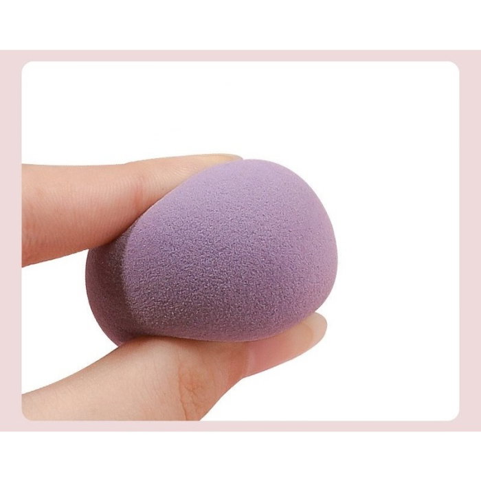 Set 6 bureti machiaj beauty blender mov in cutie depozitare forma inima – nuante mov inchis, lila si alb, aplicator fond de ten si pudra [5]