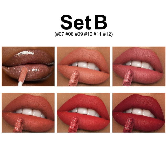 Set 6 Rujuri Rezistente, Matte si Lip Gloss, Handaiyan [2]