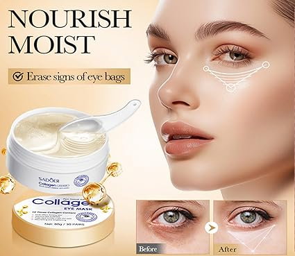 Set 60 Plasturi Antirid pentru Ochi cu 10 x Collagen, Anti-Cearcăne si Iluminare, SADOER [3]
