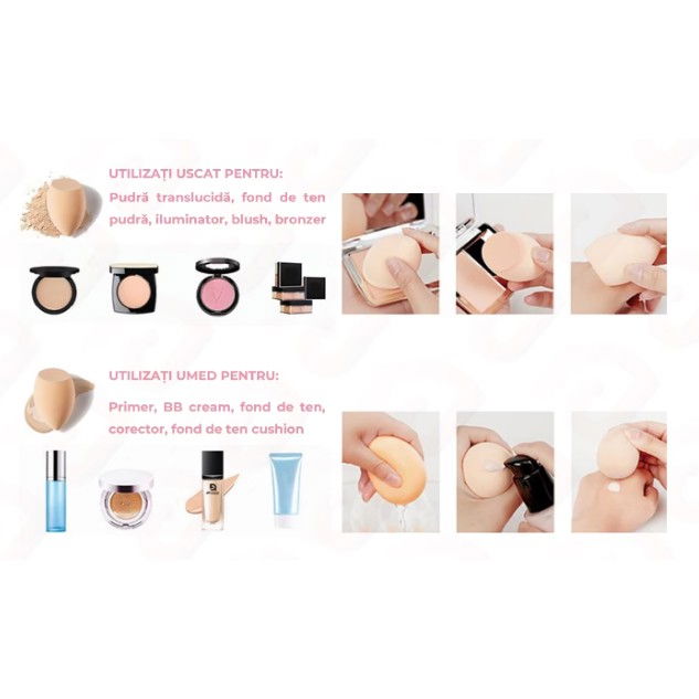 Set 7 bureti machiaj,  pentru fond de ten si concealer [6]