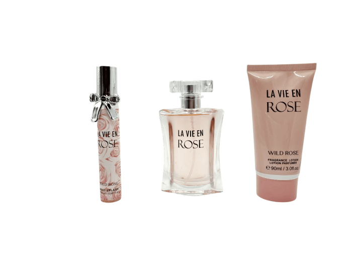 Set Cadou pentru femei, 3 piese cu Parfum, body lotion si mini parfum, La Vie en Rose [3]