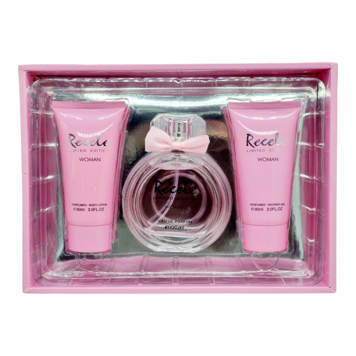 Set Cadou pentru femei, 3 piese cu Parfum, body lotion si shower gel, RECELE, Limited Edition [2]
