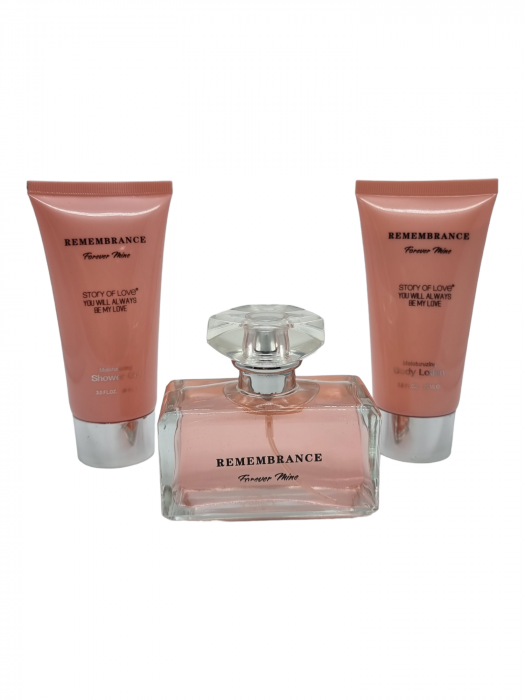 Set Cadou pentru femei, 3 piese cu Parfum, body lotion si shower gel, Remembrance [7]