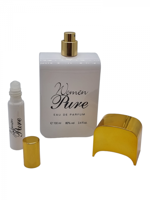 Set Cadou pentru femei, 4 piese cu Parfum, body lotion, shower gel si mini parfum, Women Pure [6]