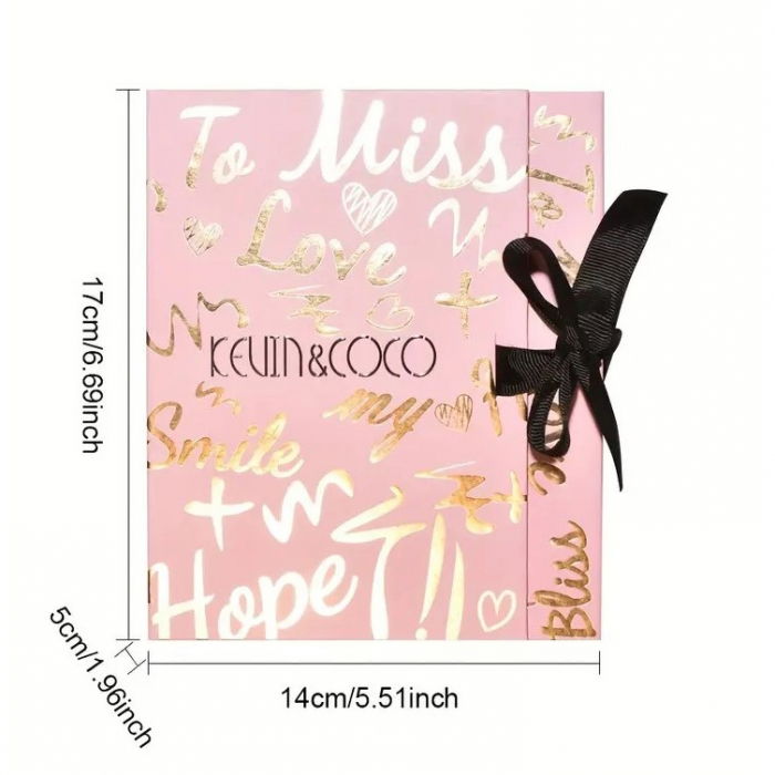 Set cu paleta farduri 40 culori nuante nude/rose, 4 Rujuri Cremoase, Cutie Roz Tip Carte, KEVIN & COCO [3]