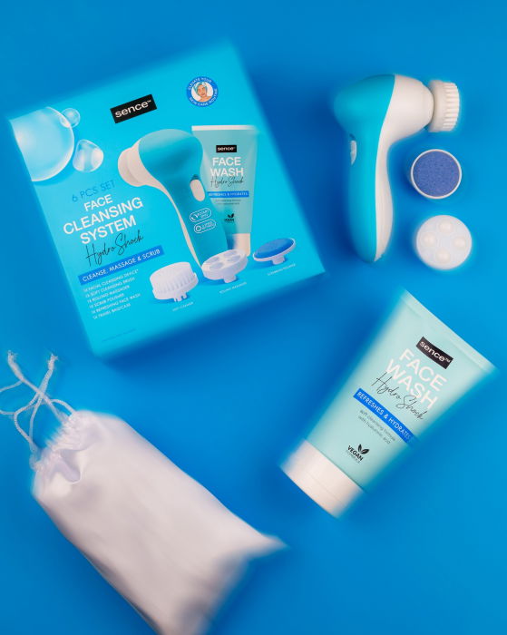 Set pentru curatarea fetei (Aparat+Accesorii+gel de curatare) Hydro Shock, Sence Beauty [3]