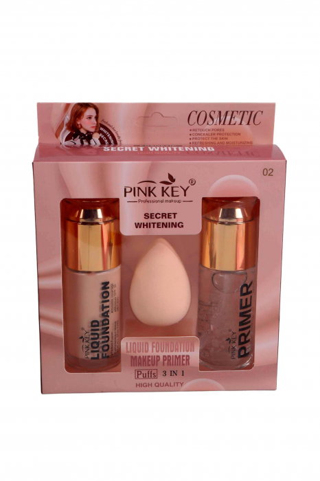 Set Fond de ten, Primer si Buretel, Secret Whitening High Quality, SPF30 [6]