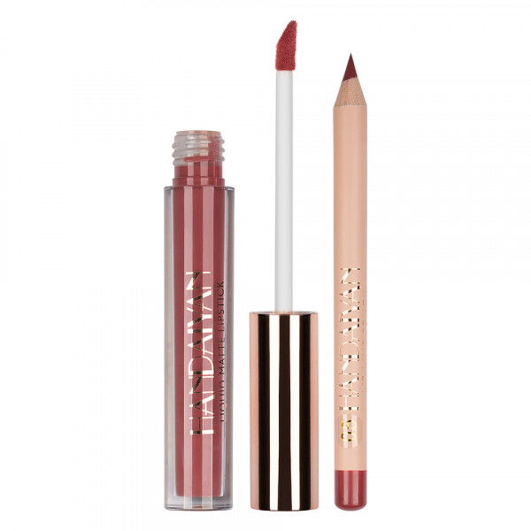 Set Ruj lichid mat si Creion, Liquid Matte Lipstick, 05, HANDAIYAN [4]