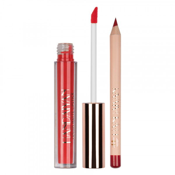 Set Ruj lichid mat si Creion, Liquid Matte Lipstick, 11, HANDAIYAN [3]