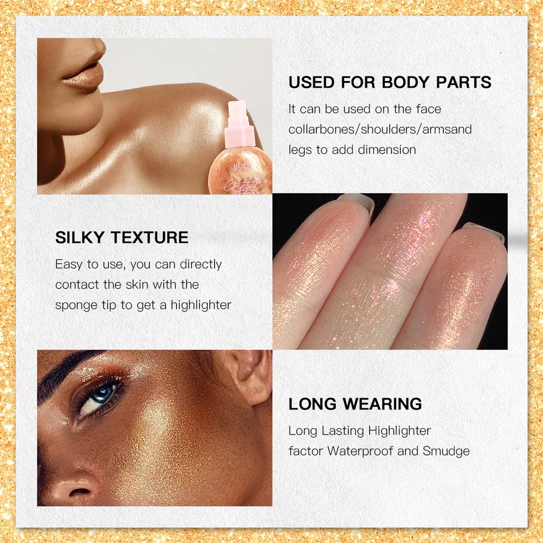 Spray Iluminator pentru fata si corp, Crystal Spray, Ushas, 85g [3]