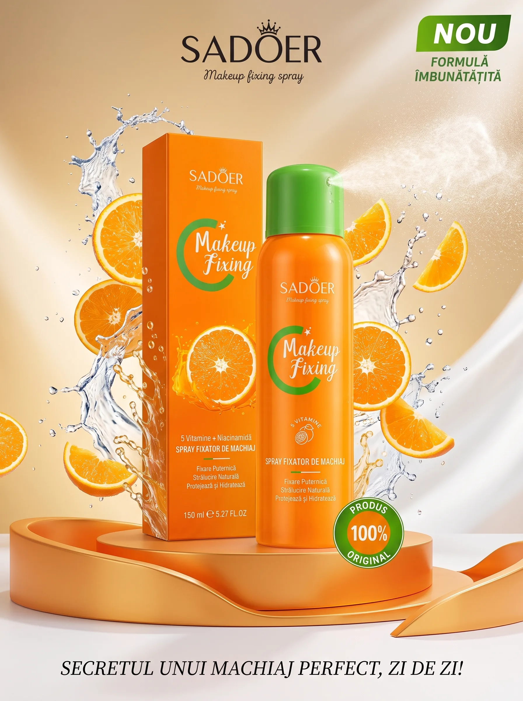 Spray pentru fixarea machiajului cu Vitamina C, Sadoer, 150ml [7]