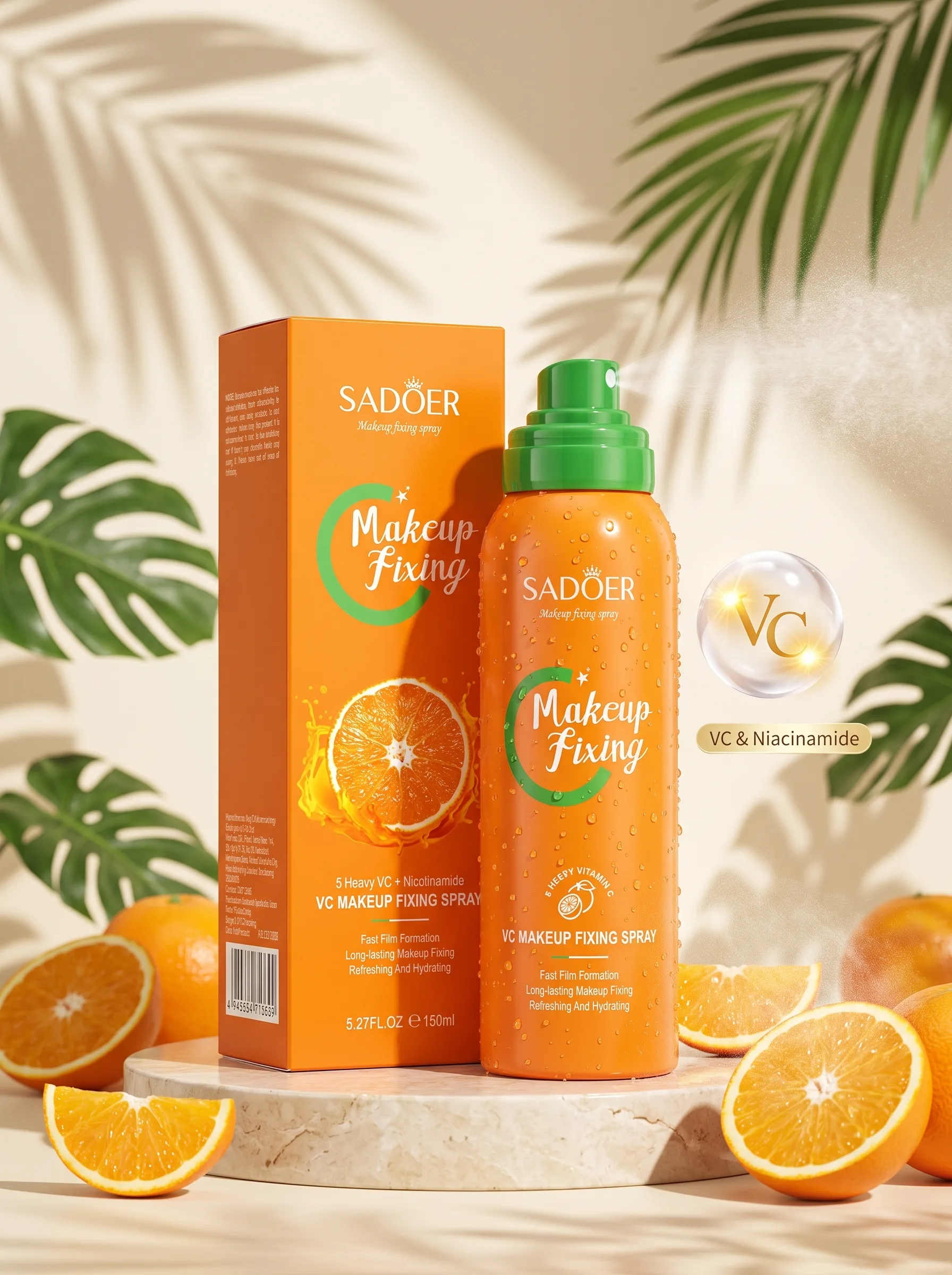 Spray pentru fixarea machiajului cu Vitamina C, Sadoer, 150ml [2]