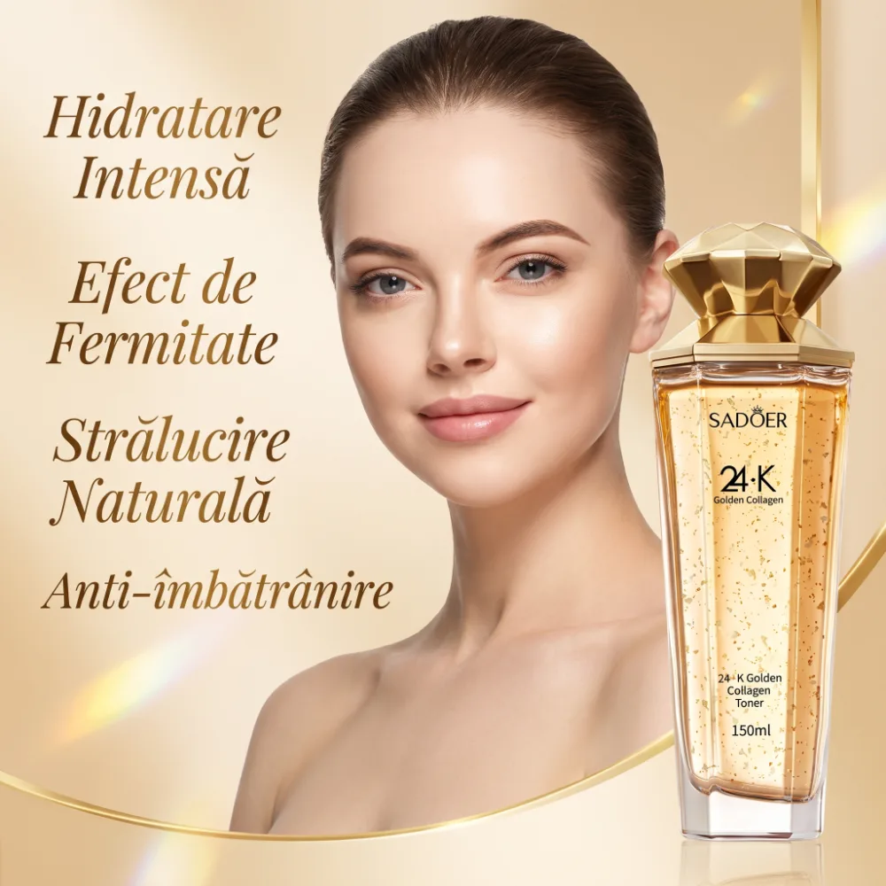 Lotiune Tonica SADOER 24K Golden Collagen Toner 150ml pentru fermitate si stralucire [8]