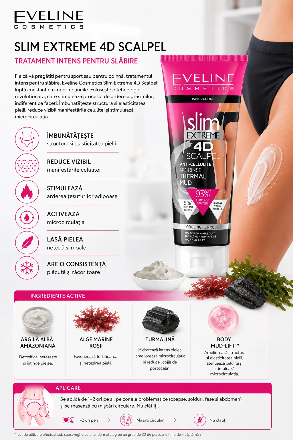 Tratament Anticelulitic cu Nămol Termal, Slim Extreme 4D Scalpel, Eveline Cosmetics, 250 ml [3]