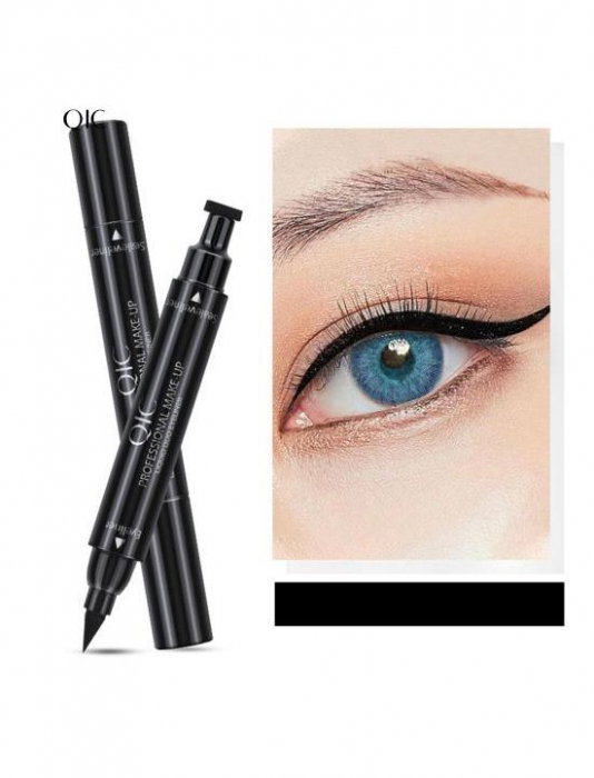 Tus/Eyeliner cu stampila  cu doua capete,  negru, QIC Magic Eyeliner [6]