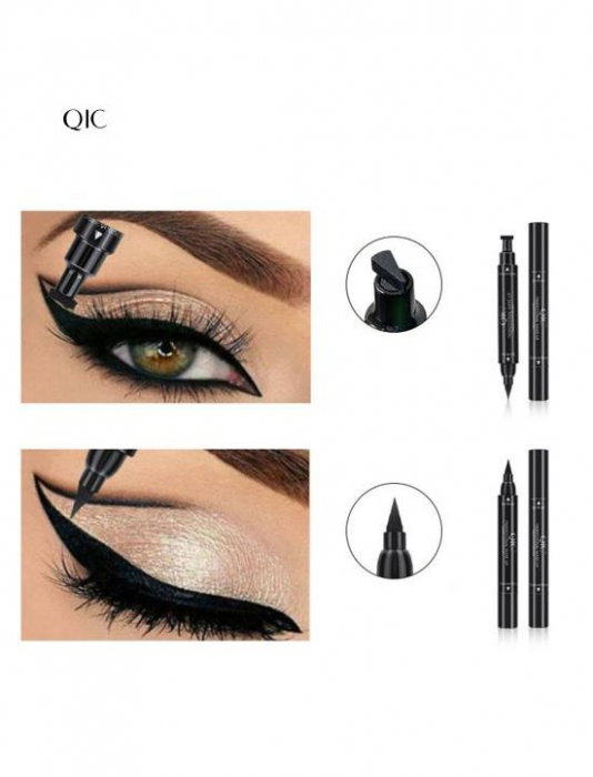 Tus/Eyeliner cu stampila  cu doua capete,  negru, QIC Magic Eyeliner [5]