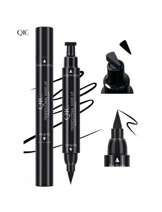 Tus/Eyeliner cu stampila  cu doua capete,  negru, QIC Magic Eyeliner [2]