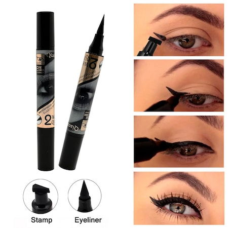 Tus/Eyeliner cu stampila, negru,  Qiaoanna [2]