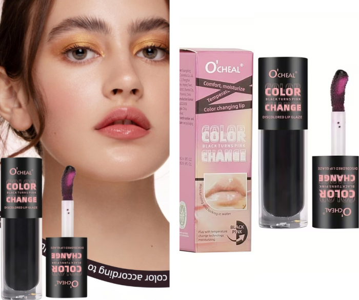 Lip Gloss Color Changing, Black Turns Pink,  O'CHEAL, 4.5g [1]