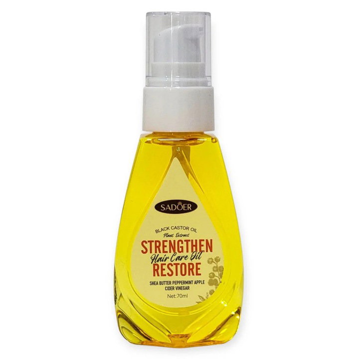 Uleiul de păr Sadoer Black Castor Oil cu 99% extracte naturale, ricin negru, unt shea și mentă pentru fortificare, restaurare și hidratare fără efect gras [3]