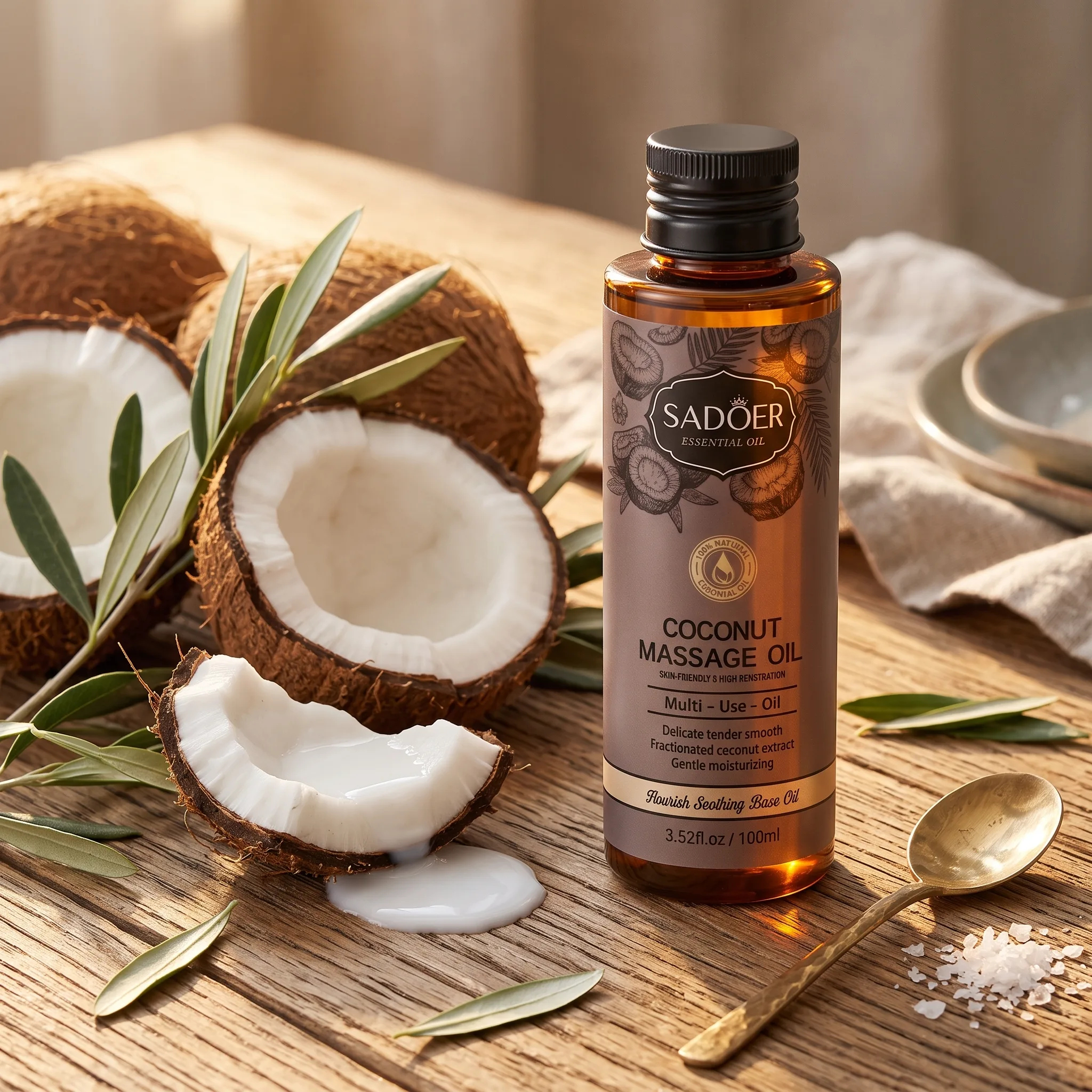 Ulei Hidratant pentru masaj cu Cocos, Multi -Use-Oil, Sadoer, 100 ml [5]