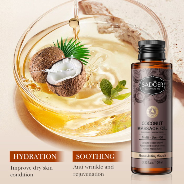 Ulei Hidratant pentru masaj cu Cocos, Multi -Use-Oil, Sadoer, 100 ml [4]