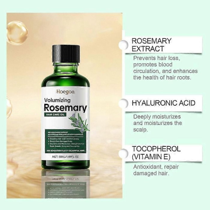 Ulei de Păr Fortifiant cu Rozmarin, Acid Hialuronic și Vitamina E, pentru Regenerare și Volum, Sadoer, 50ml [7]