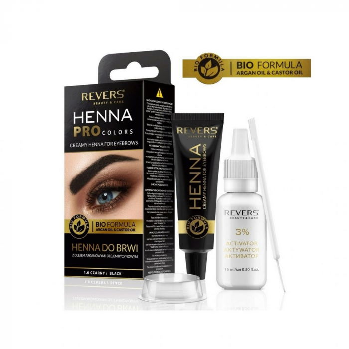 Vopsea de sprancene Henna Pro Colors, Revers, Negru 1.0, 15ml [1]