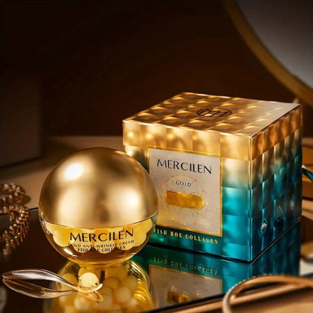Ingrijirea tenului - Cremă antirid cu aur, colagen și caviar, Mercilen, 70 g