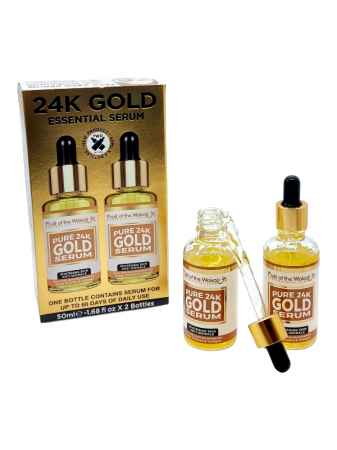 SETURI - Pachet 2 Seruri Antirid 24K Gold, cu particule de aur si Colagen, 2 x 50 ml