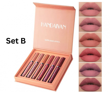 Set 6 Rujuri Mate Rezistente, Matte Liquid Lipstick, Handaiyan [1]