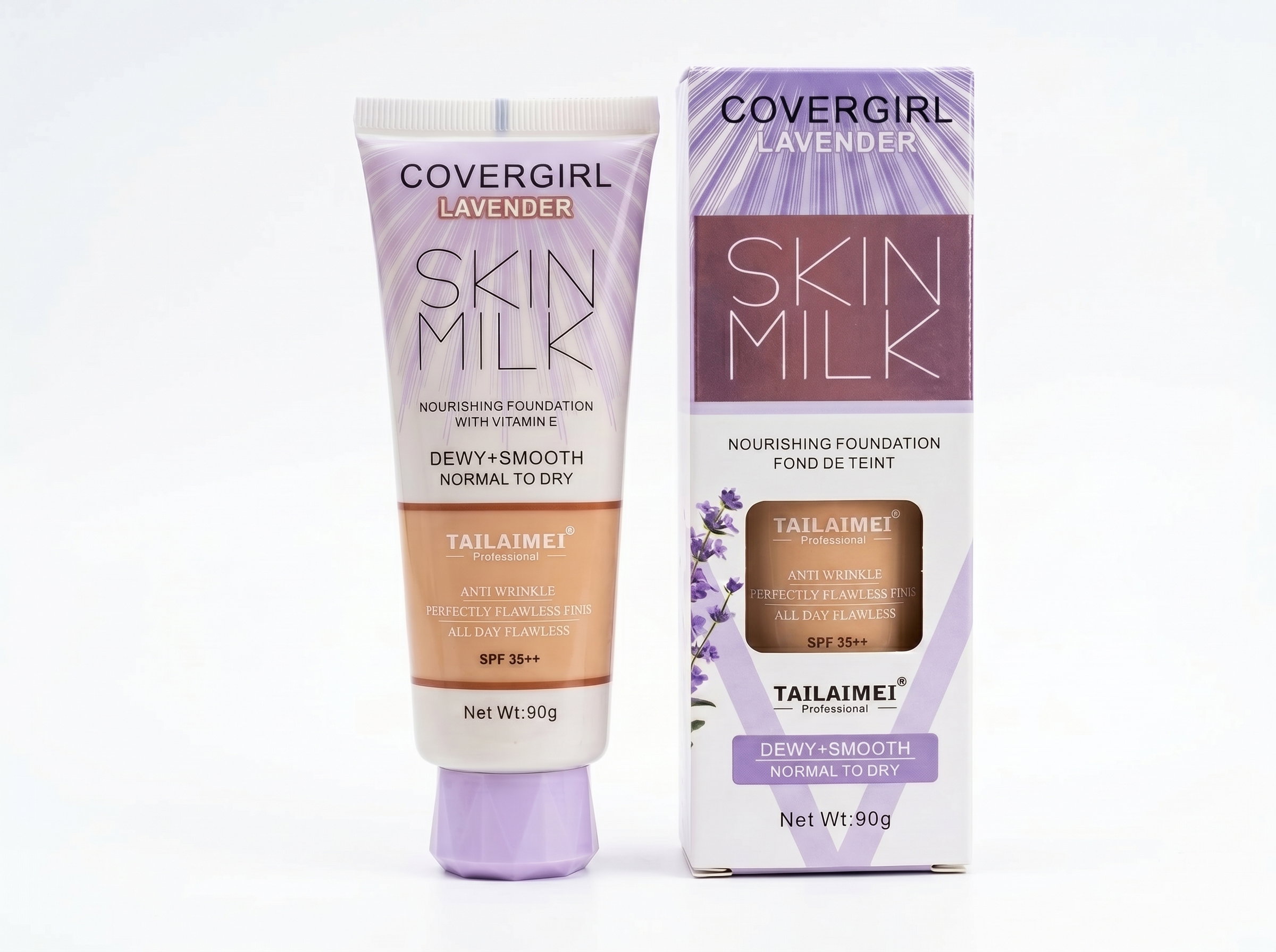 FOND DE TEN - Fond de ten Skin Milk Lavender, pentru ten normal sau uscat, 02 Natural, TLM, 90g