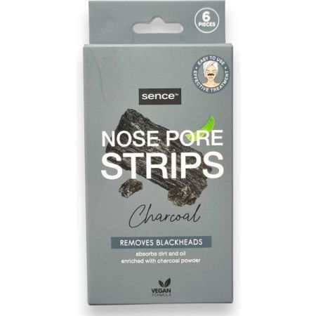 Ingrijirea tenului - Benzi pentru Indepartarea Punctelor Negre, Charcoal, Sence, 6 buc