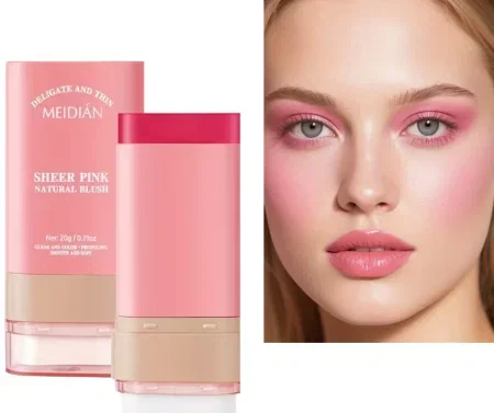 BLUSH - Blush Stick Cremos cu Burete Inclus, Sheer Pink, Meidian, 03 Natural Blush