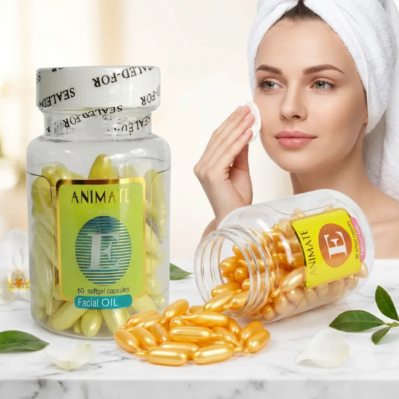 Toate Produsele Skincare - Capsule cu Ulei Facial, Vitamina E, Antirid si Hidratant, 60 bucati