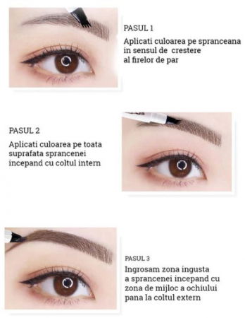 Creion pentru sprancene, Long Lasting si Waterproof, cu efect de microblanding, Maro Inchis [1]