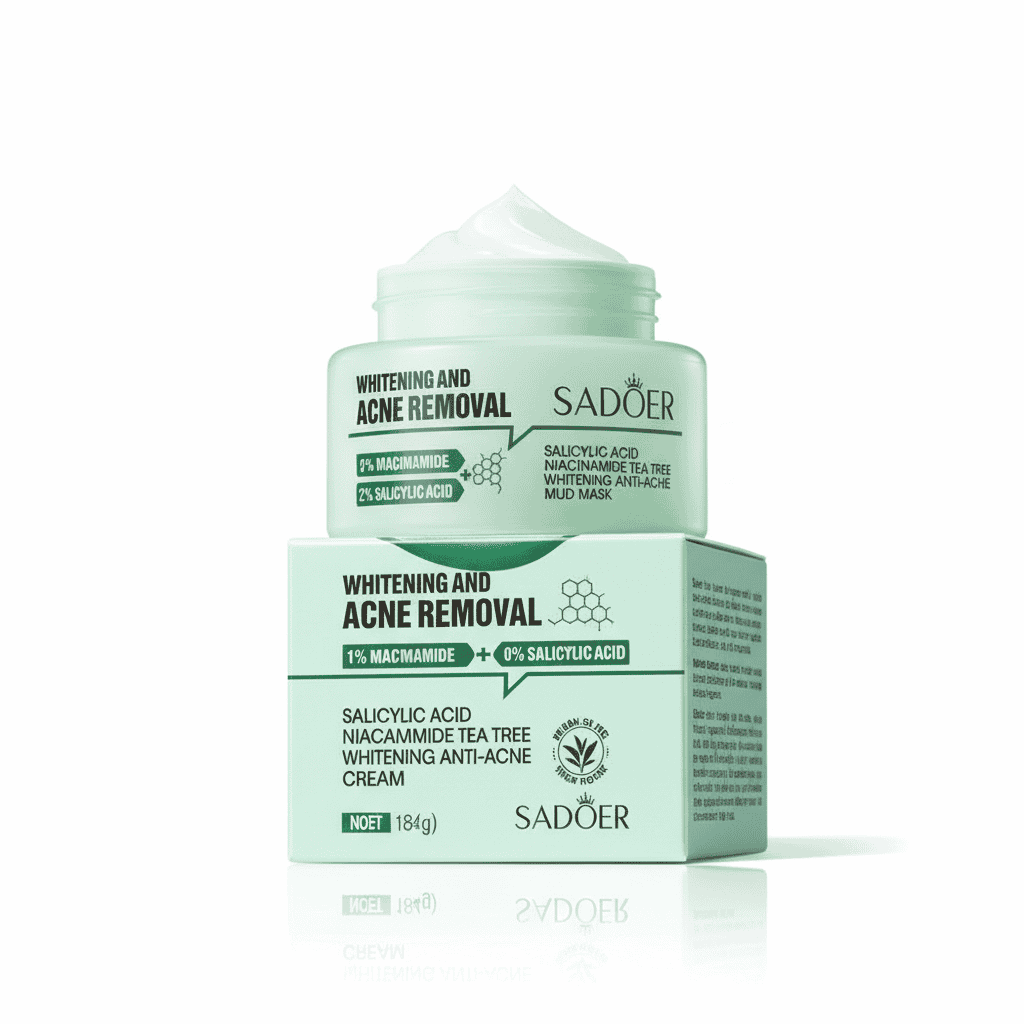Ingrijirea tenului - Cremă Anti-Acnee și Albire Sadoer cu 5% Niacinamidă, 2% Acid Salicilic și Extract de Arbore de Ceai - 50g