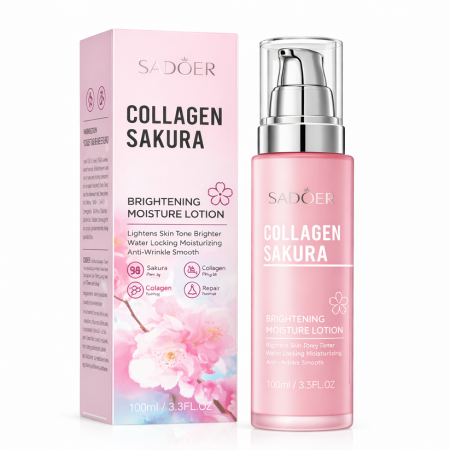 Ingrijirea tenului - Crema Antirid cu Sakura si Collagen, Hidratanta si Iluminatoare, Sadoer, 100ml